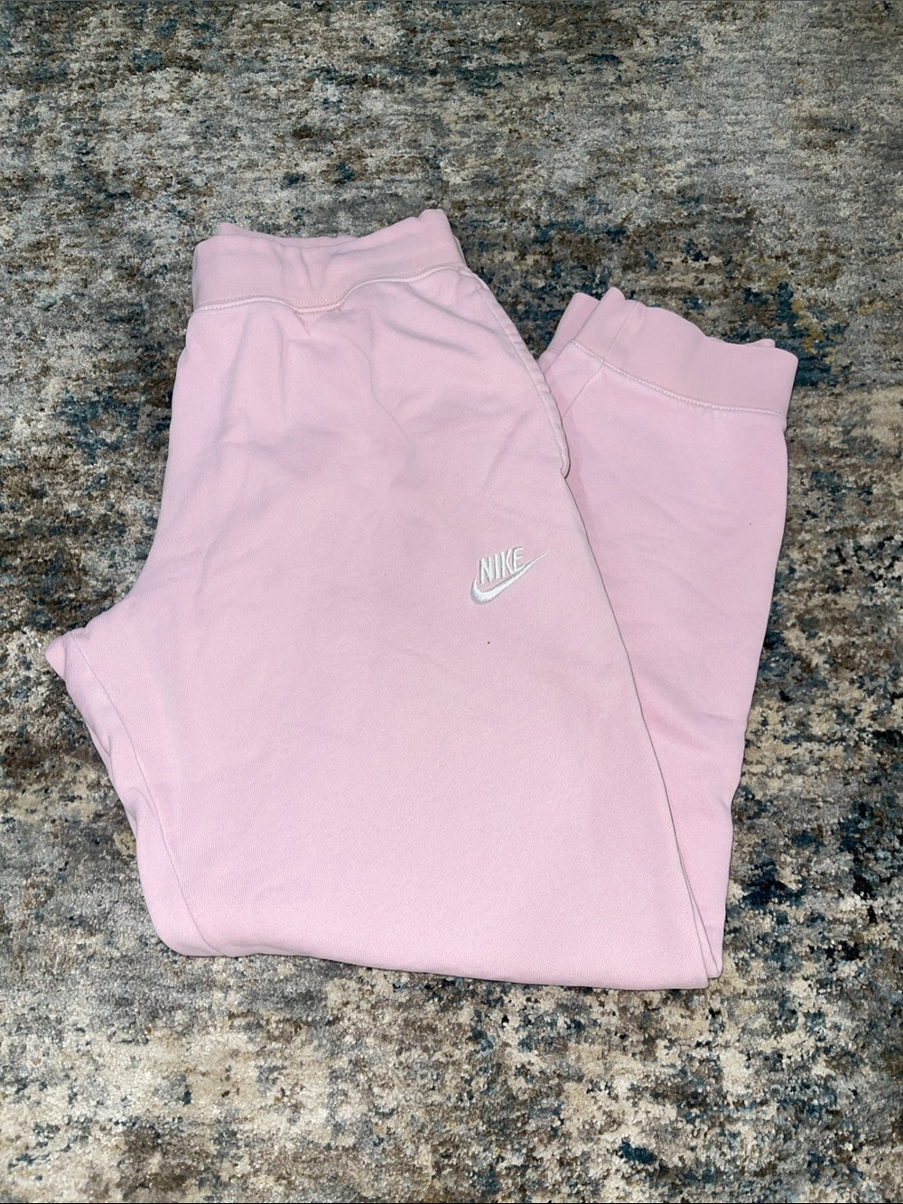 Nike Kids Pink Fleece Joggers with Embroidered Swoosh